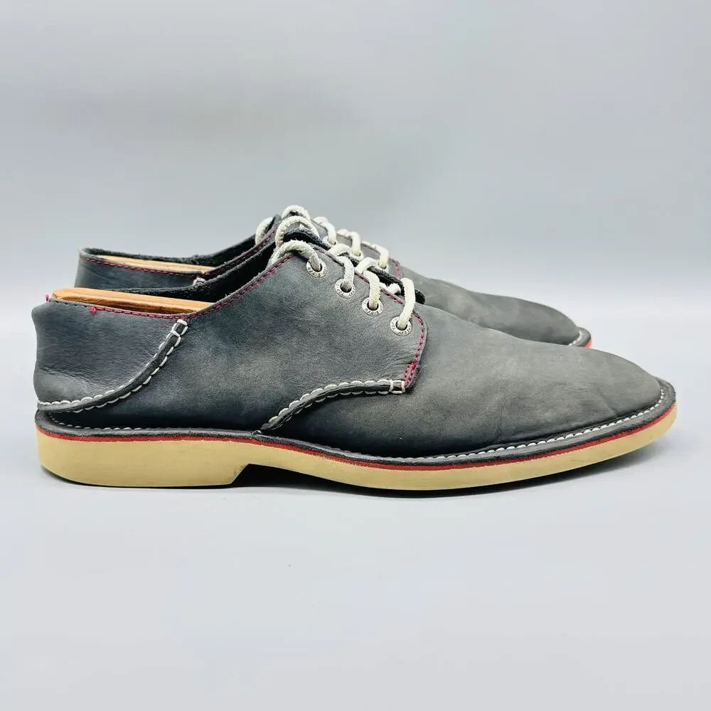 Sperry Shoes Mens 9.5 Gray Leather Top Sider Oxford Vintage Casual Lace Up